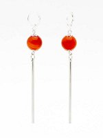 Серьги из сердолика.  8526-18СД