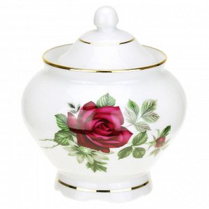 Сервиз чайный фарфоровый "Черная роза" 15 предметов на 6 персон, форма "Агат" (Россия)