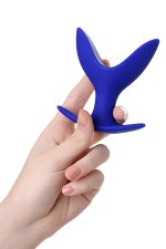 Расширяющая анальная втулка, силикон, синяя, 9 см, Ø 6,5 см