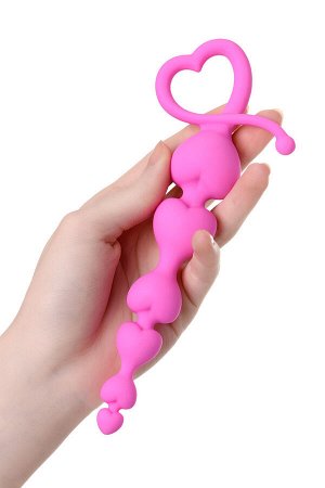 Анальная цепочка Eromantica, силикон, розовый, 18,5 см, ? 3,1 см
