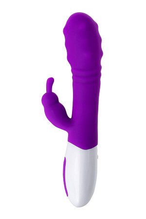 Ибратор c клиторальным стимулятором TATY с пульсирующими шариками, силикон, фиолетовый, 21,5 см
