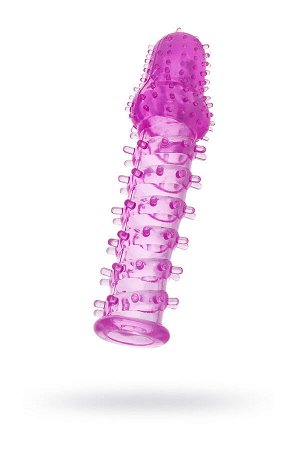 Насадка на пенис с ворсинками, tpe, фиолетовая, 13,5 см