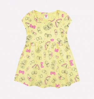 Платье для девочки Crockid К 5515 бледно-желтый, бабочки