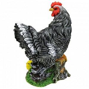 Скульптура-фигура для сада из полистоуна "Курица с цыплятами" 30х35см (Россия)