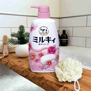 * Молочное мыло для тела с аминокислотами шёлка и ароматом цветов MILKY BODY SOAP, 550 мл.