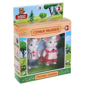 B1037983-R Флокированные фигурки семья мышек, в русс. кор. ТМ "Играем вместе" НАБОР ИЗ 2-Х в кор.120наб