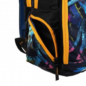 Рюкзак школьный, Luris «Тайлер», 40 х 29 х 17 см, эргономичная спинка, «Граффити», чёрный