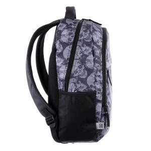 Рюкзак молодежный GoPack 131, 43 х 29 х 13, Skeleton, чёрный/серый
