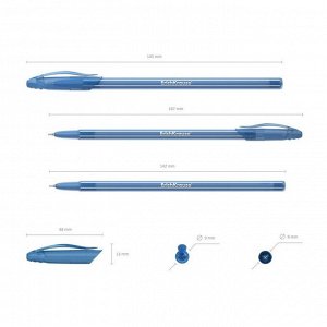Ручка шариковая Erich Krause Coctail, узел-игла 0.6 мм, чернила синие, одноразовая, длина линии письма 1000 метров, микс