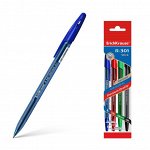 Ручка шариковая ErichKrause R-301 Original Stick, узел 0.7 мм, европодвес, 4 цвета, микс