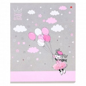 Тетрадь 48 листов в клетку «Маленькая Принцесса», обложка мелованный картон, ламинация Soft Touch, фольга, МИКС