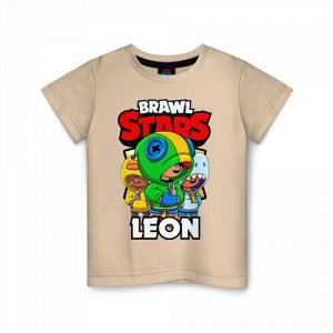 Детская футболка хлопок «BRAWL STARS LEON»