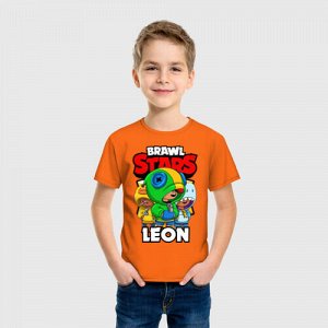 Детская футболка хлопок «BRAWL STARS LEON»