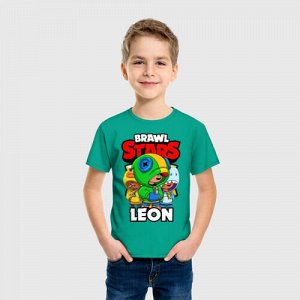 Детская футболка хлопок «BRAWL STARS LEON»