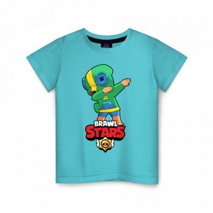 Детская футболка хлопок «Brawl Stars Leon, Dab»