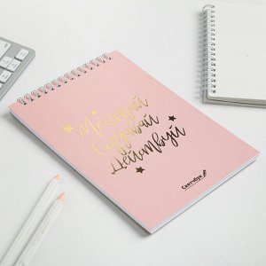 Скетчбук «Мечтай. Создавай. Действуй», розовый, А5, 40 л, 100 г/м