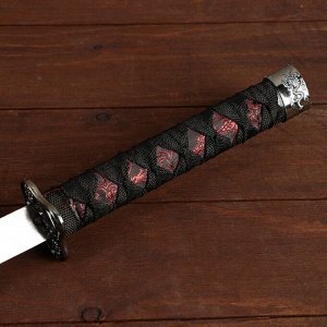 Сувенирное оружие «Катана». красный цветочный узор на ножнах. 70 см