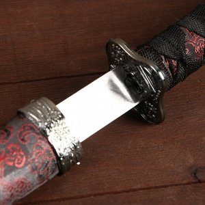 Сувенирное оружие «Катана». красный цветочный узор на ножнах. 70 см
