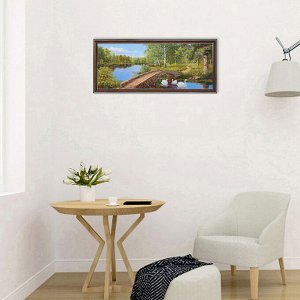 Картина "Лебеди под мостиком" 23х53 см