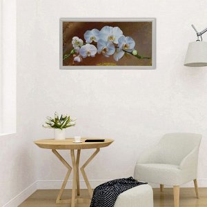 Картина "Бело-розовые цветы" 55х105 см
