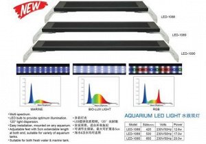 Светильник DOPHIN LED-1088 BIO-LUX  (35 - 43 см.), 12.6 W, 24 white+3 blue