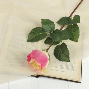 Цветок искусственный "Роза Мюнх" 9*7*60 см, жёлто-малиновая
