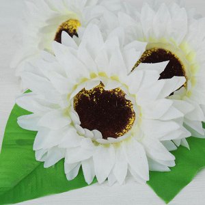 Цветы искусственные "Астры" три бутона 10*55 см, белый
