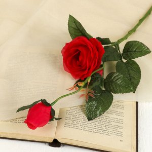 Цветы искусственные "Уральская роза" бордовая 45 см