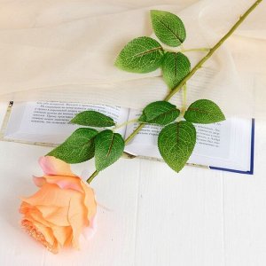 Цветок искусственный "Роза с блёстками" розовая