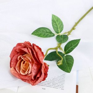 Цветок искусственный "Роза Вивьен" 9х46 см пепельно-розовый