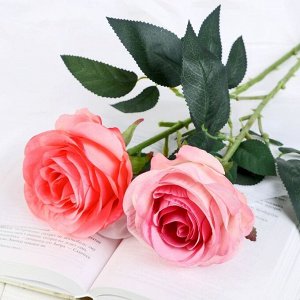 Цветок искусственный "Роза Летисия" 7х64 см розовый  МИКС
