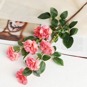 Цветы искусственные "Роза Галика" 5*70 см, розовый
