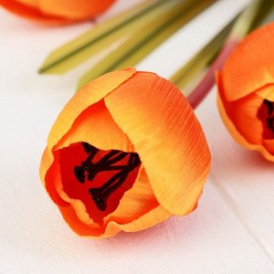 Цветы искусственные "Тюльпан Аморета" 4*90 см,( размер бутона 6х4см)  оранжевый