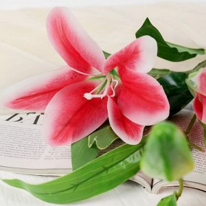 Цветы искусственные "Три лилии" 18х90 см, розовый