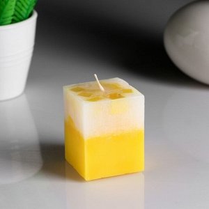 Свеча- куб с мозаикой "Лимон" ароматическая, 5*6 см