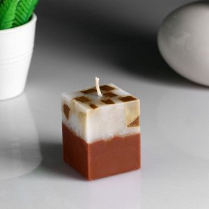 Свеча- куб с мозаикой "Корица" ароматическая, 5?6 см