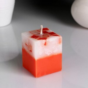 Свеча- куб с мозаикой "Апельсин" ароматическая, 5*6 см