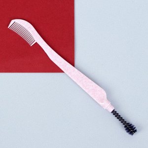 Расчёска для бровей и ресниц, с щёточкой, 13 см, цвет МИКС