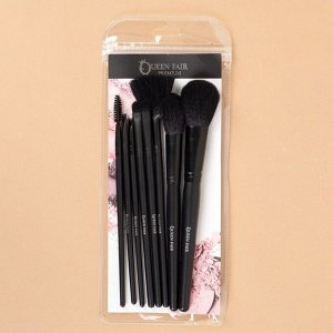 Набор кистей для макияжа «Premium Brush», 8 предметов в чехле, цвет чёрный