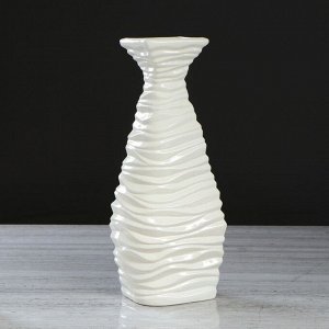 Ваза напольная "Шарпей", глазурь, белая, 41 см, керамика