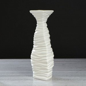 Ваза напольная "Шарпей", глазурь, белая, 41 см, керамика