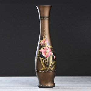 Ваза напольная "Грация" акрил, цветы, коричневый цвет, 70 см, микс, керамика