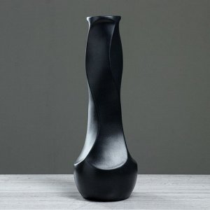 Ваза напольная "Самбука" муар, чёрная, 41,5 см, керамика