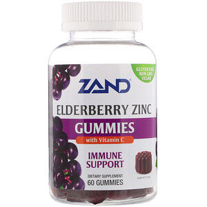 Zand, Жевательные таблетки с бузиной и цинком, с добавлением витамина C, 60 шт.