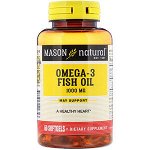 Mason Natural, Рыбий жир с омега-3, 1000 мг, 60 мягких таблеток