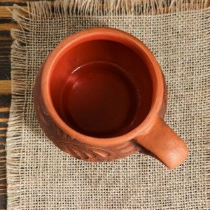 Чашка, низкая, красная глина, 0,28 л