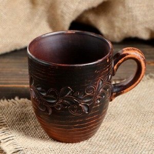 Чашка "Чайная", декор, красная глина, 0,3 л