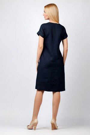 Платье женское Диагональ модель 442/1 темно-синий+джинс