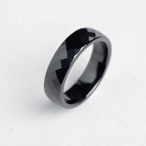 Кольцо керамика "Минимал" огранка ромб, 6мм, цвет чёрный, 16 размер