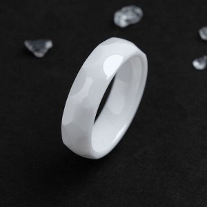 Кольцо керамика "Минимал" огранка, 6мм, цвет белый, 19 размер